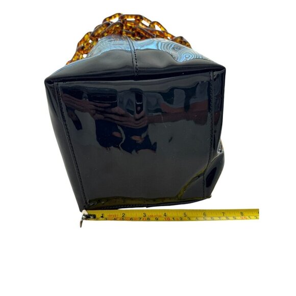 Studio 33 Women’s Woke Newbie Bucket Bag Patent Glossy Black Satchel Handbag NWT - Picture 10 of 12
